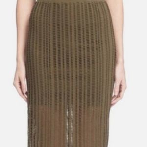Alexander Wang Olive Green Midi Skirt
